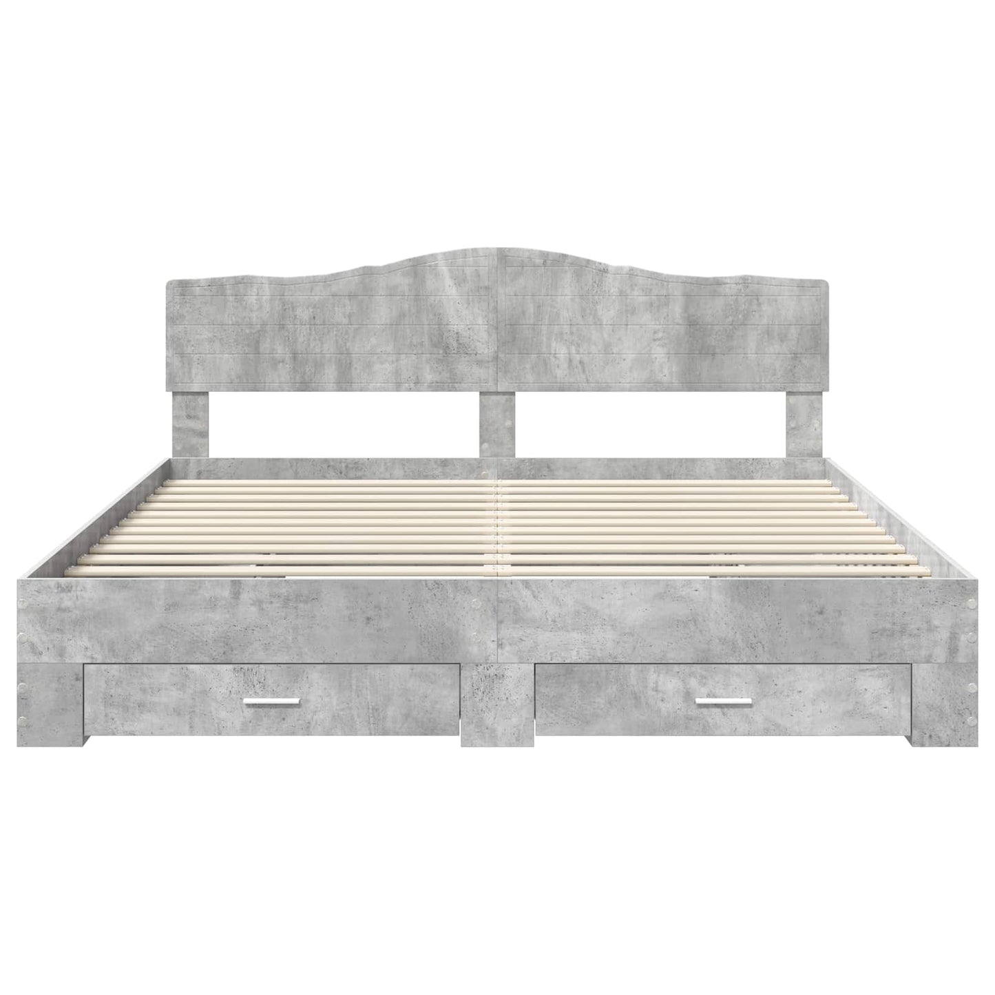 Struttura del letto con testiera Grigio cemento 200 x 200 cm | homemem39