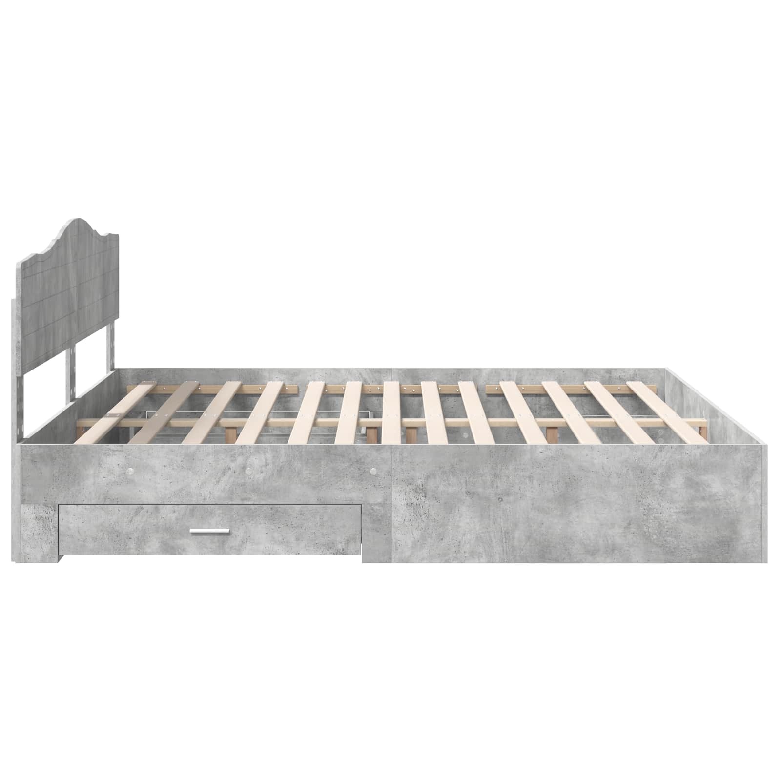 Struttura del letto con testiera Grigio cemento 200 x 200 cm | homemem39