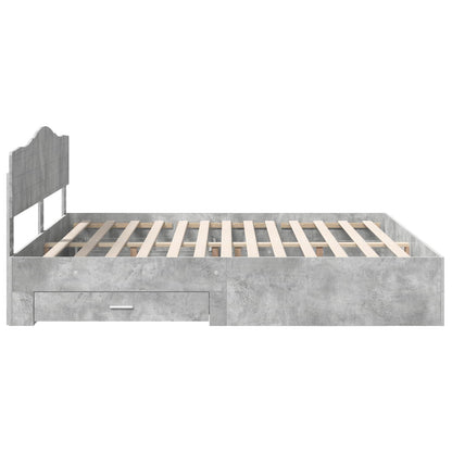 Struttura del letto con testiera Grigio cemento 200 x 200 cm | homemem39
