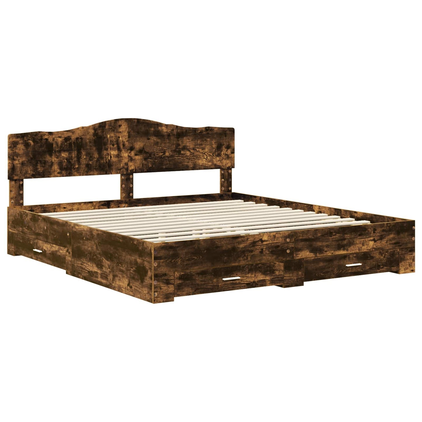 Struttura del letto Rovere fumé 200 x 200 cm Legno multistrato | homemem39