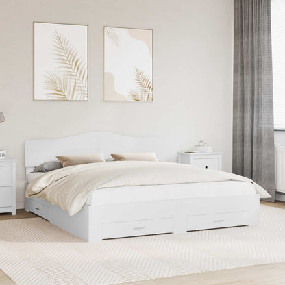 Struttura del letto Bianco 180 x 200 cm Legno multistrato | homemem39