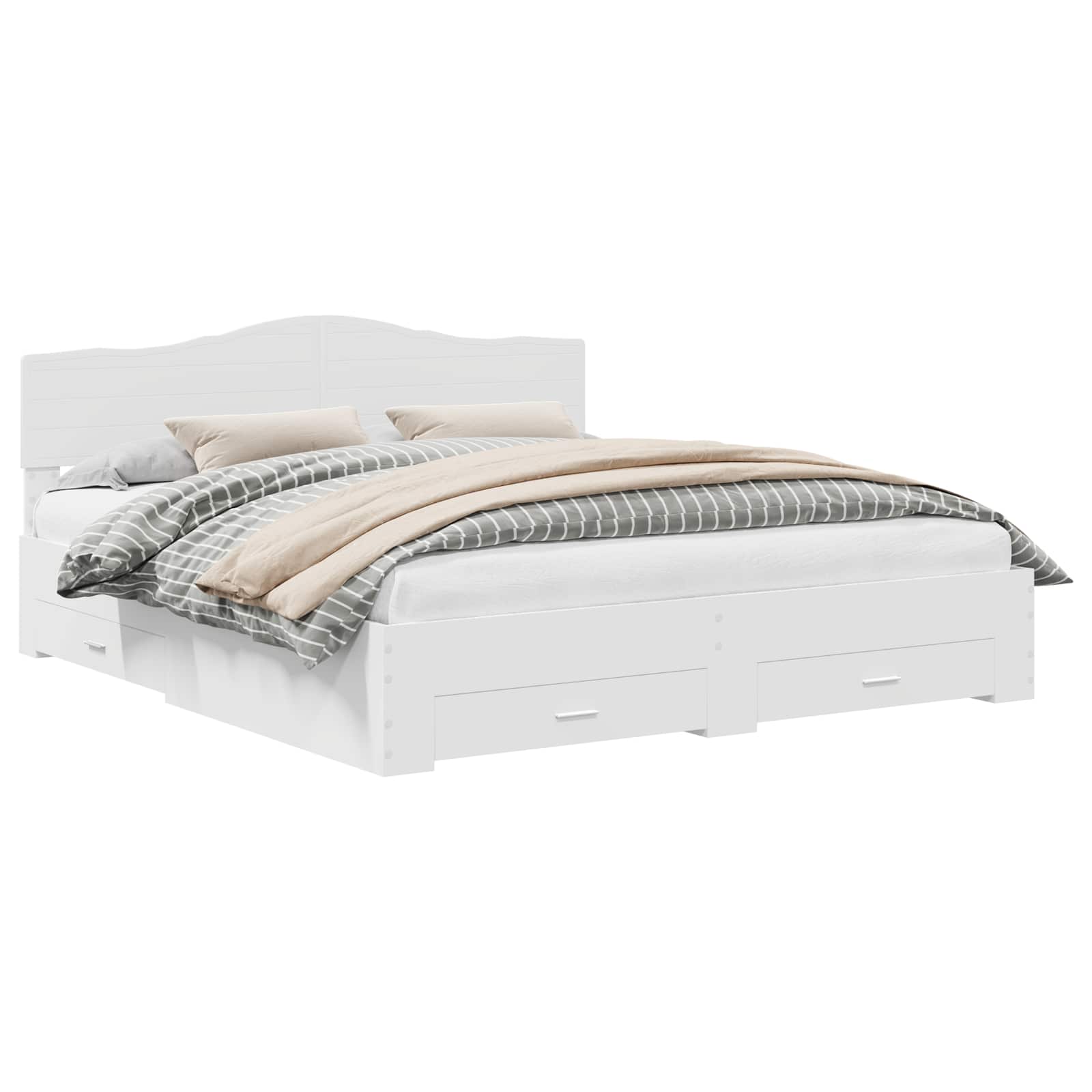 Struttura del letto Bianco 180 x 200 cm Legno multistrato | homemem39