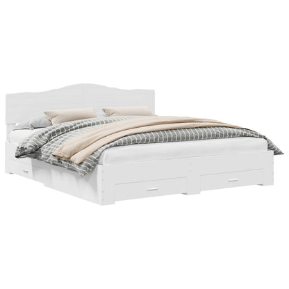 Struttura del letto Bianco 180 x 200 cm Legno multistrato | homemem39
