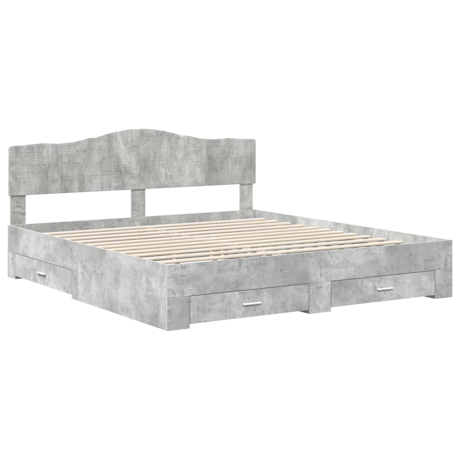 Struttura del letto con testiera Grigio cemento 180 x 200 cm | homemem39