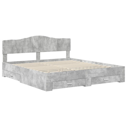 Struttura del letto con testiera Grigio cemento 180 x 200 cm | homemem39