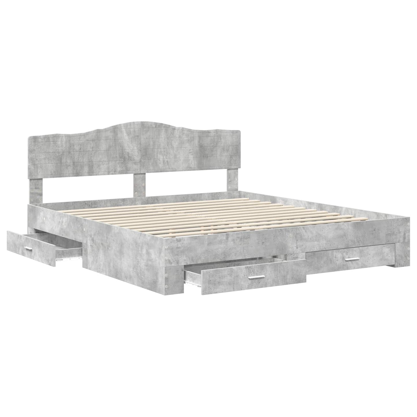 Struttura del letto con testiera Grigio cemento 180 x 200 cm | homemem39