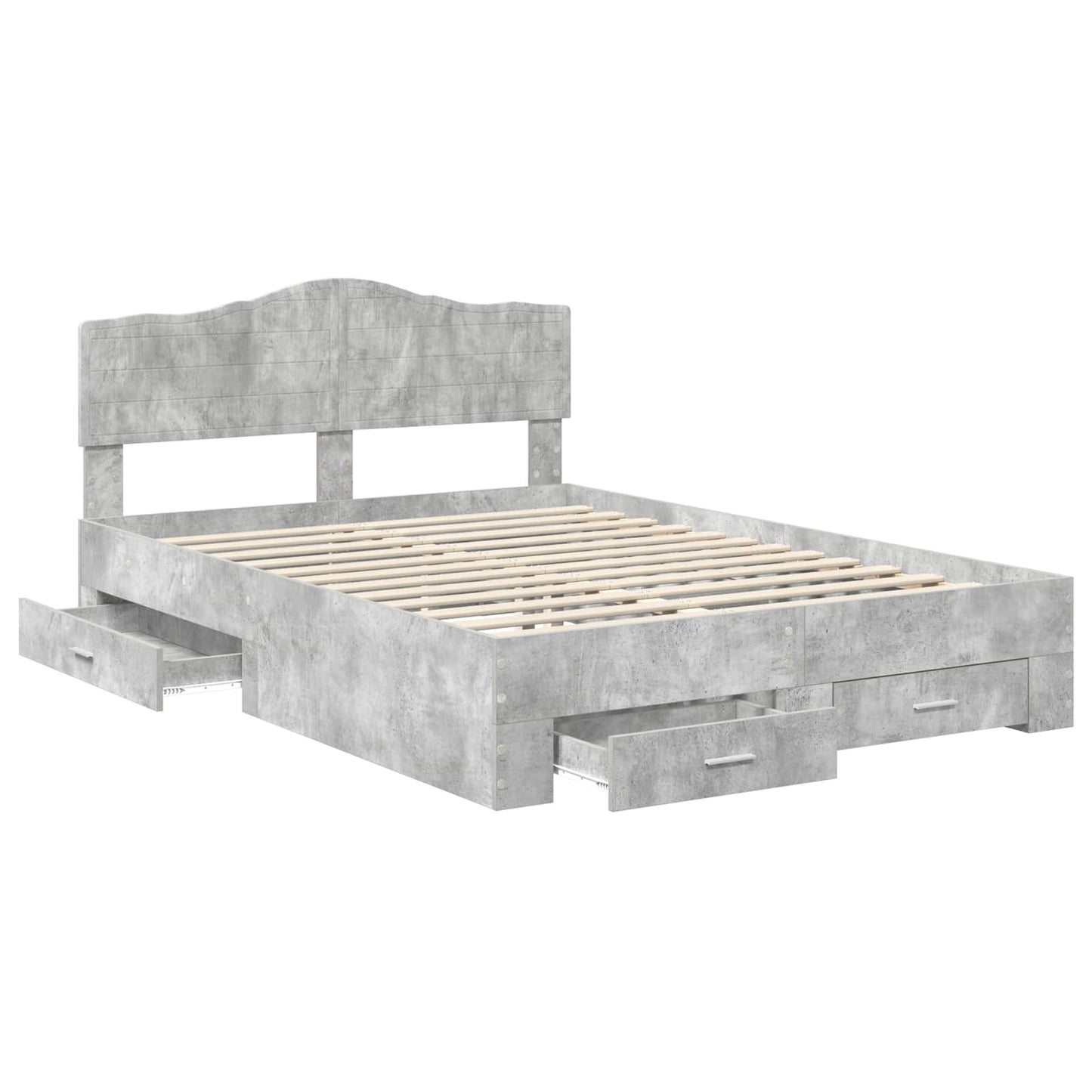 Struttura del letto con testiera Grigio cemento 160 x 200 cm | homemem39