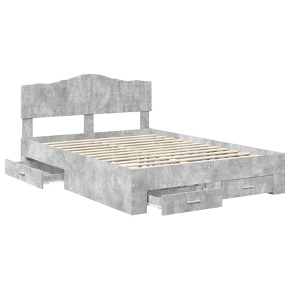 Struttura del letto con testiera Grigio cemento 160 x 200 cm | homemem39