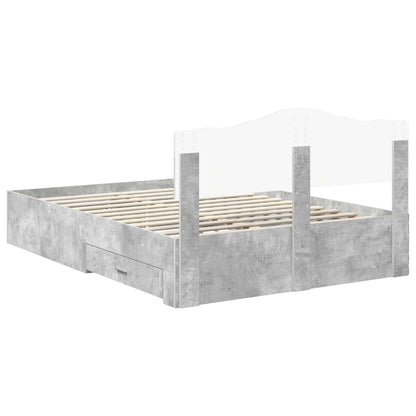 Struttura del letto con testiera Grigio cemento 160 x 200 cm | homemem39