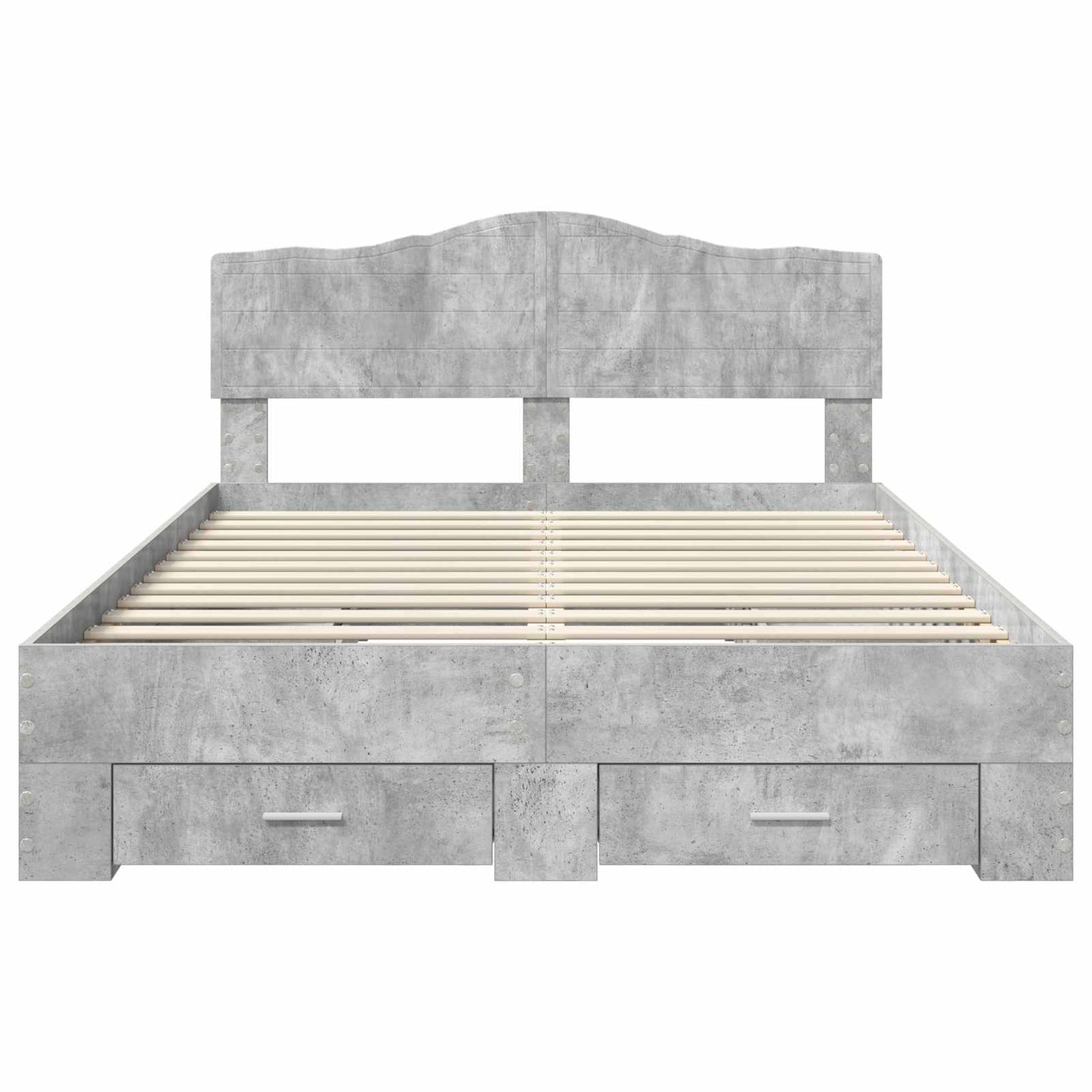 Struttura del letto con testiera Grigio cemento 160 x 200 cm | homemem39