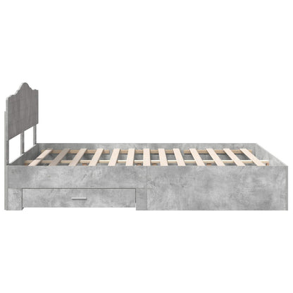 Struttura del letto con testiera Grigio cemento 160 x 200 cm | homemem39