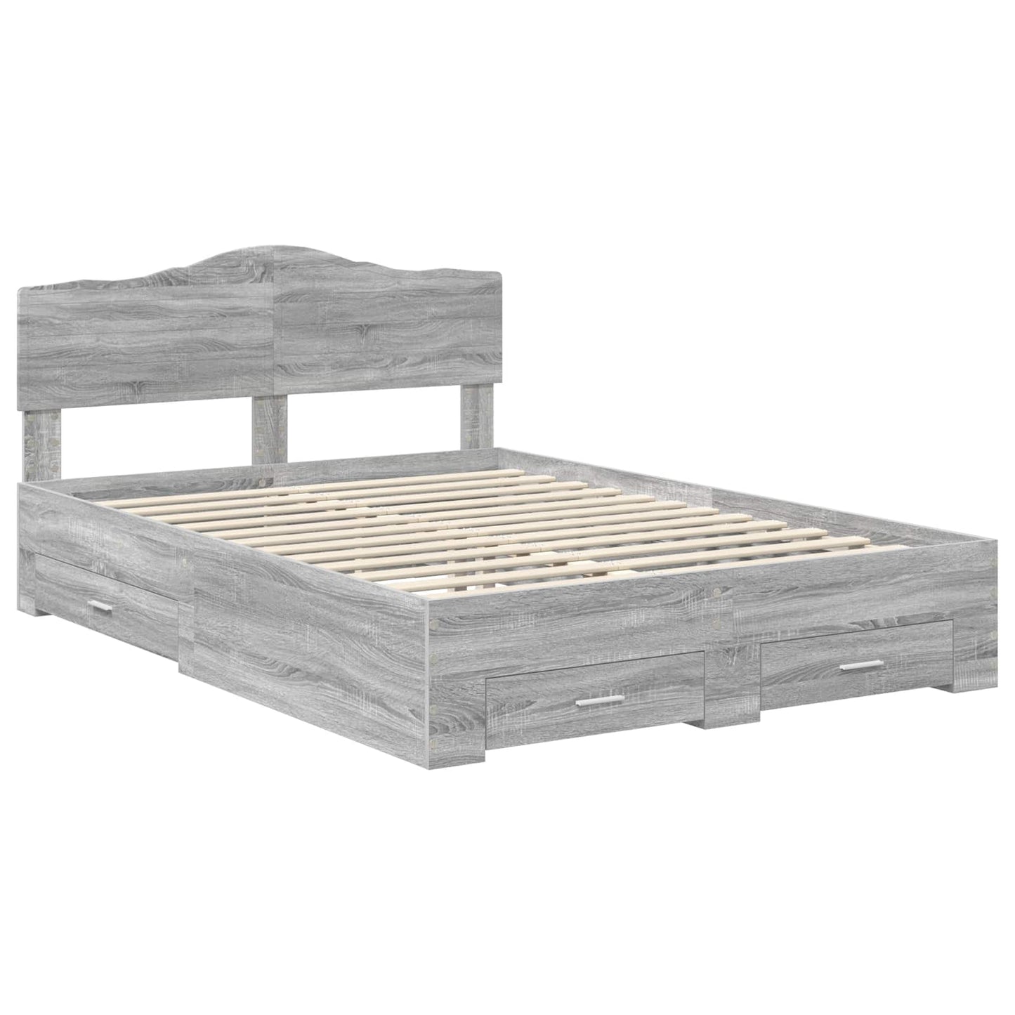 Struttura del letto con testiera Grigio Sonoma 160 x 200 cm | homemem39