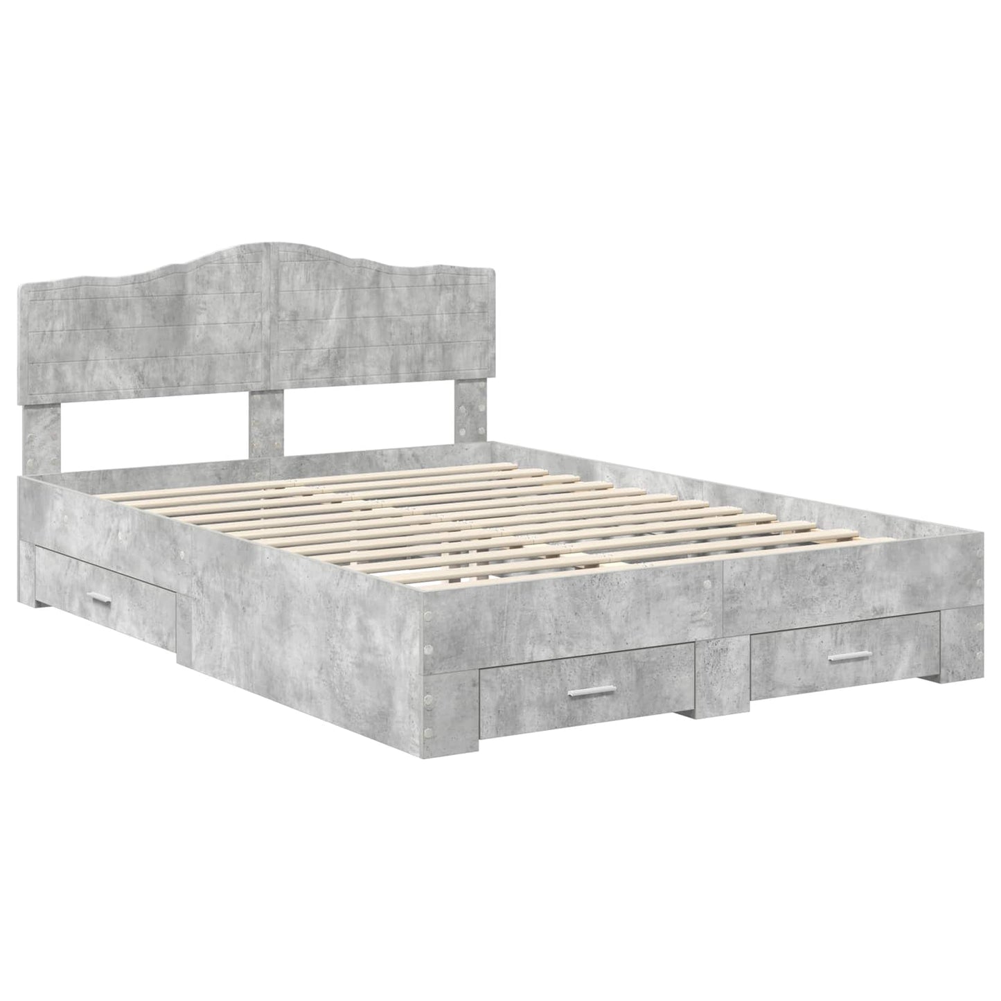 Struttura del letto con testiera Grigio cemento 150 x 200 cm | homemem39
