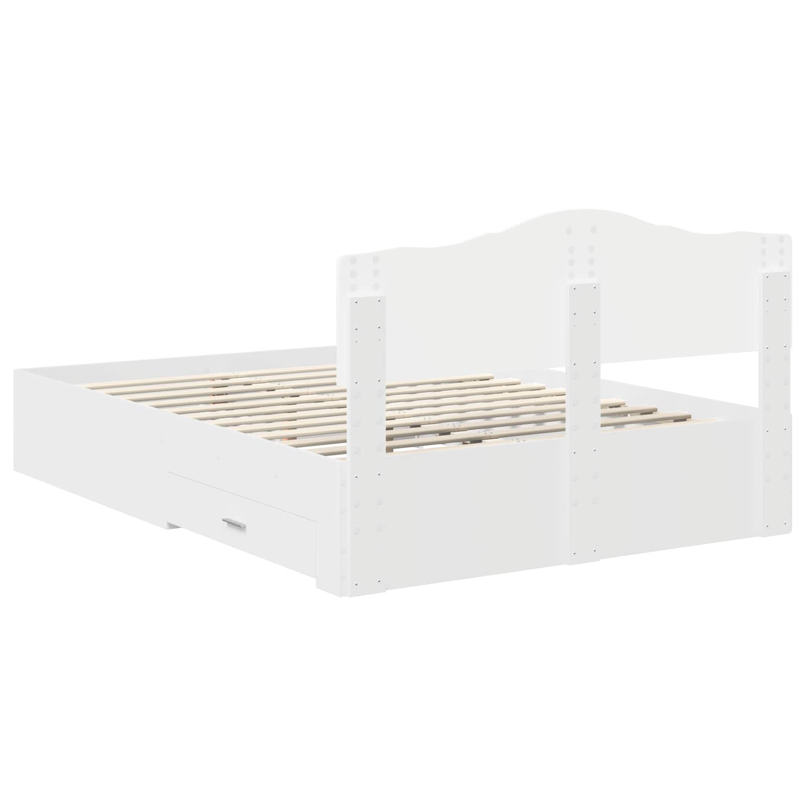 Struttura del letto Bianco 140 x 200 cm Legno multistrato | homemem39