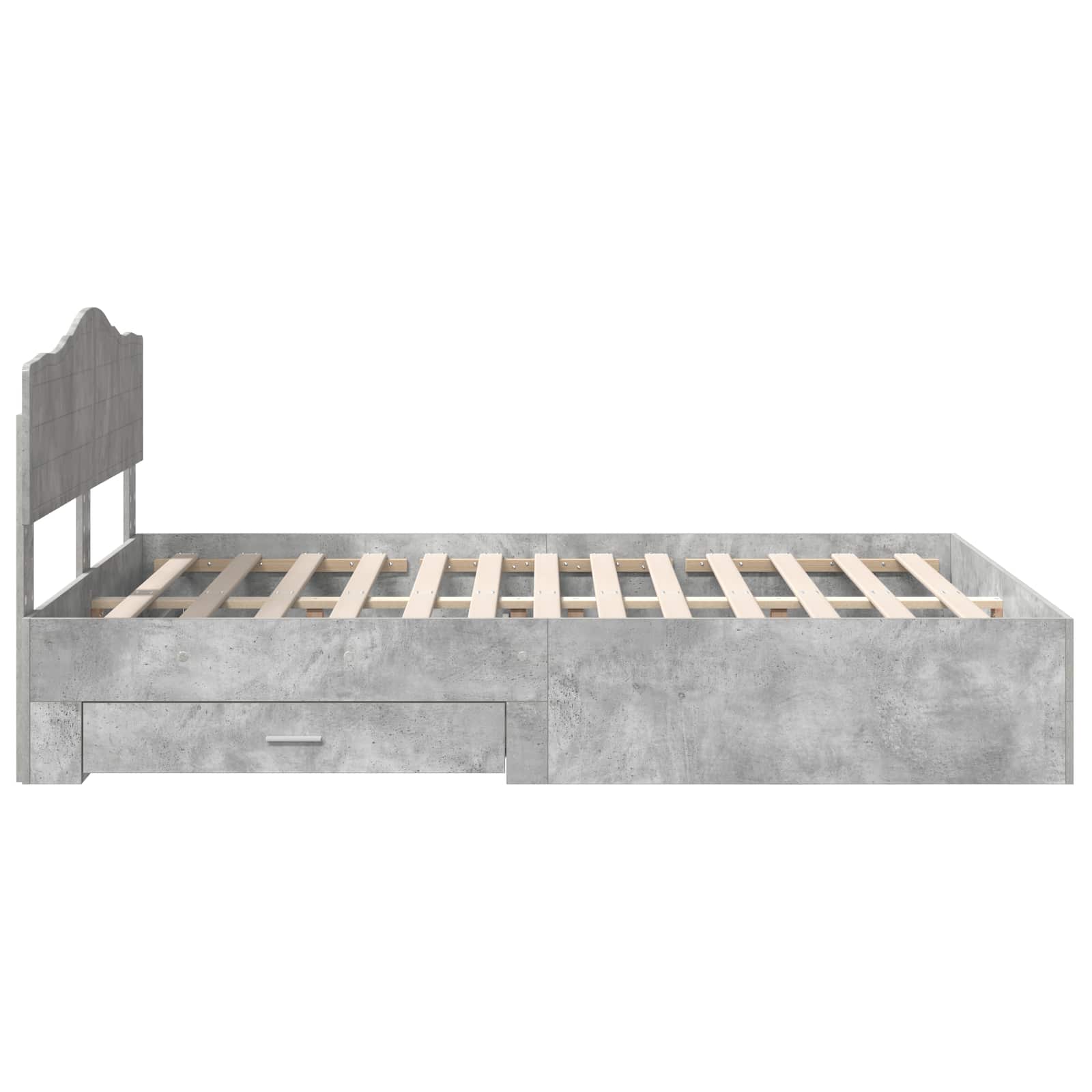 Struttura del letto con testiera Grigio cemento 140 x 200 cm | homemem39