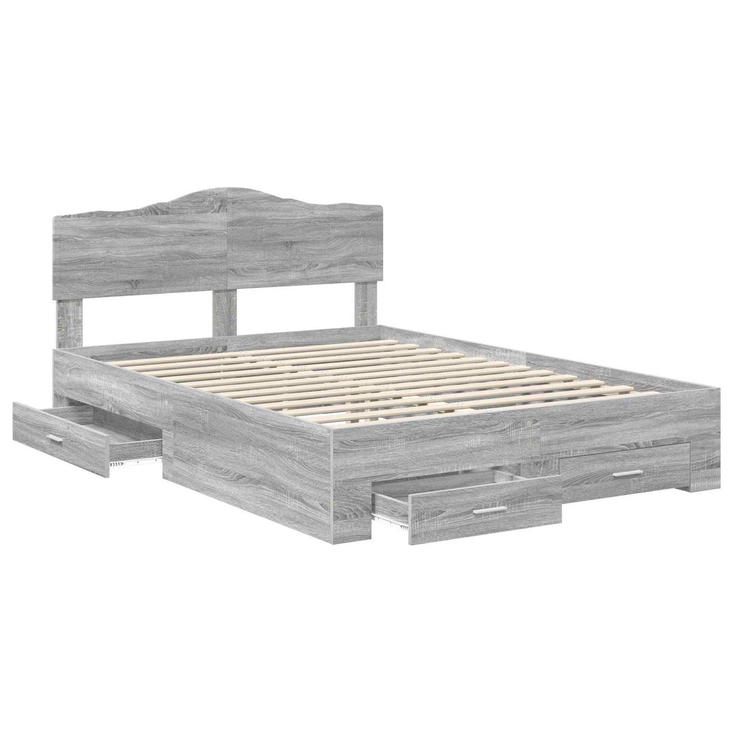 Struttura del letto con testiera Grigio Sonoma 140 x 200 cm | homemem39