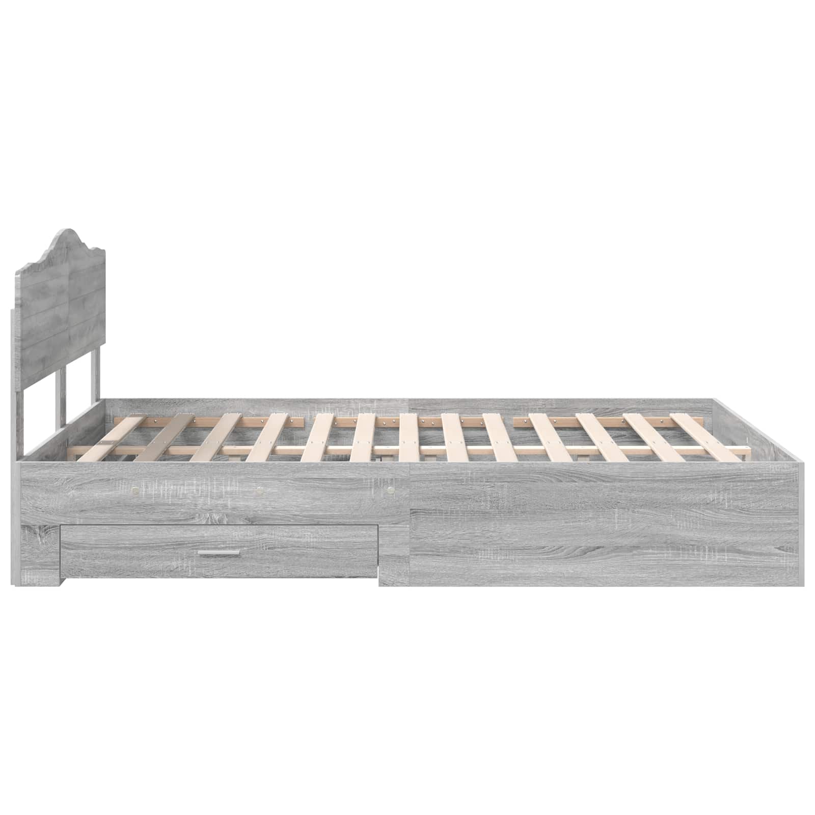Struttura del letto con testiera Grigio Sonoma 140 x 200 cm | homemem39