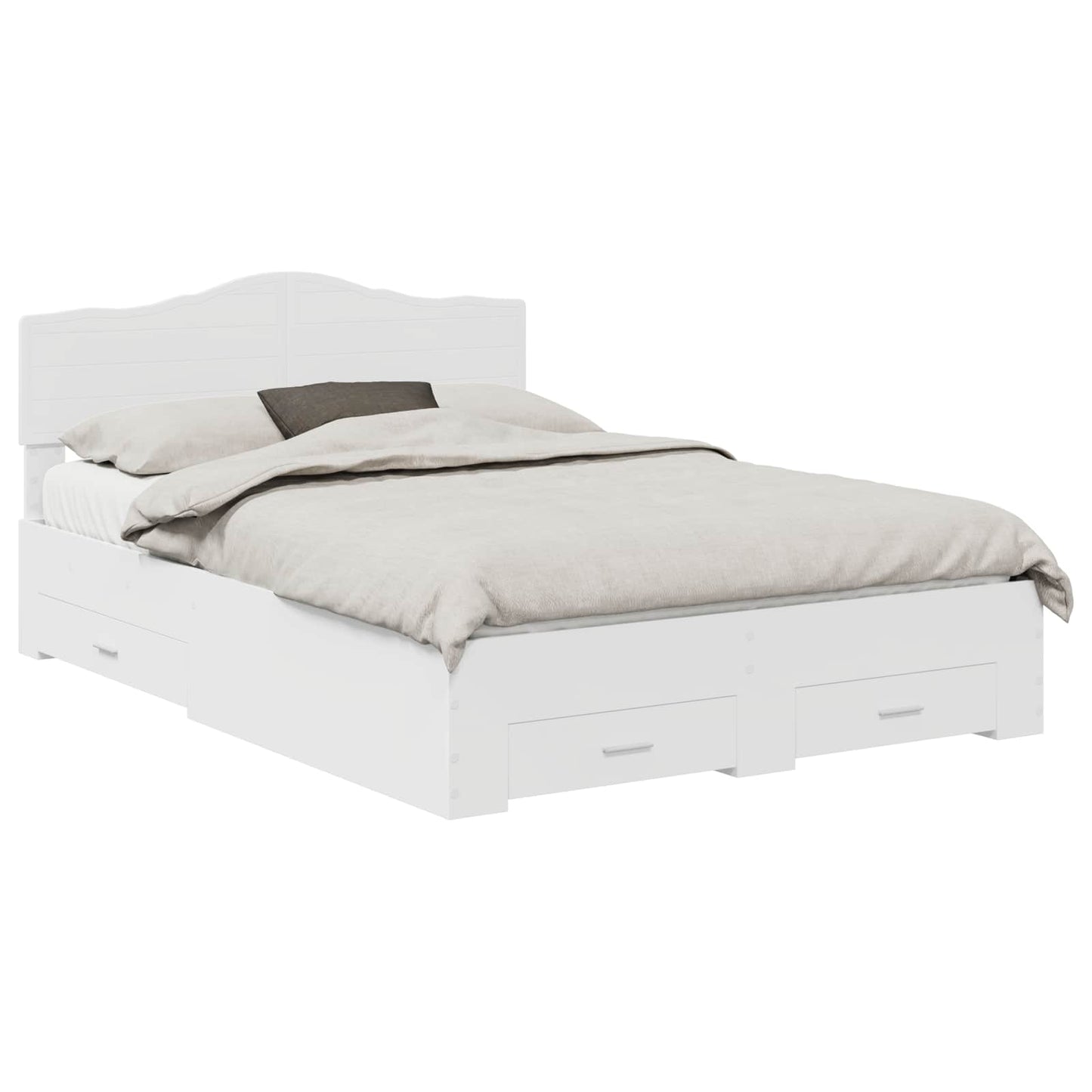 Struttura del letto Bianco 140 x 190 cm Legno multistrato | homemem39