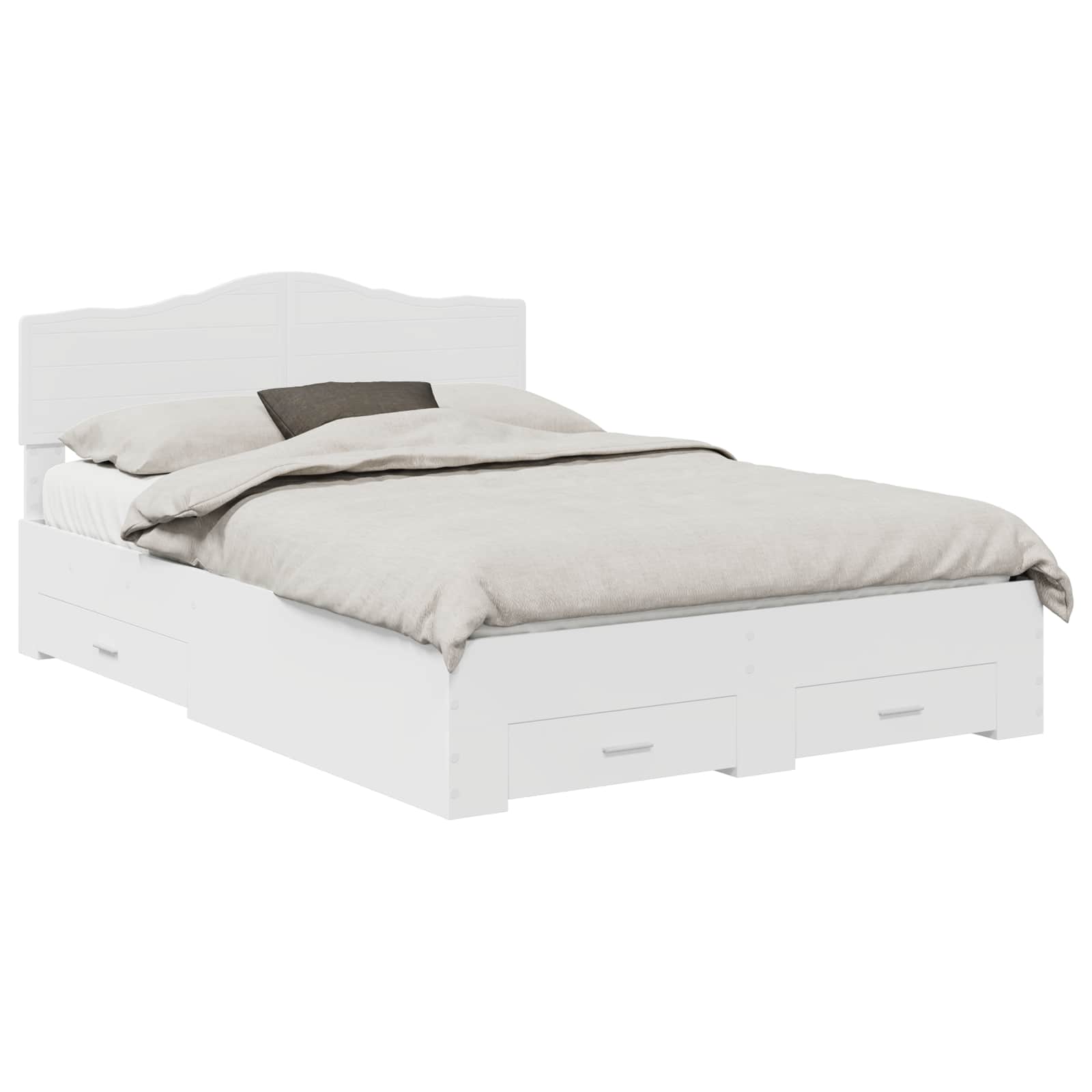 Struttura del letto Bianco 140 x 190 cm Legno multistrato | homemem39