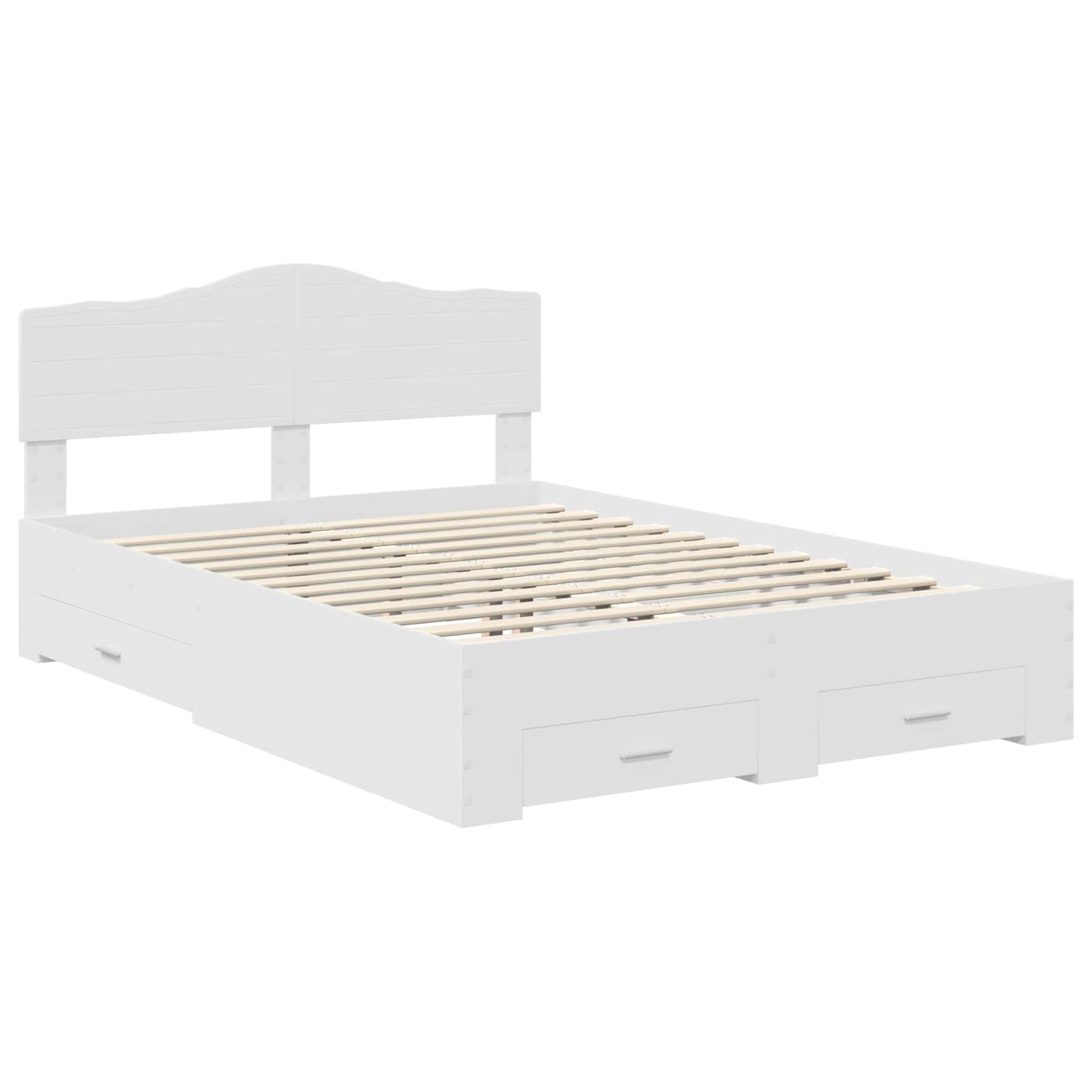 Struttura del letto Bianco 140 x 190 cm Legno multistrato | homemem39