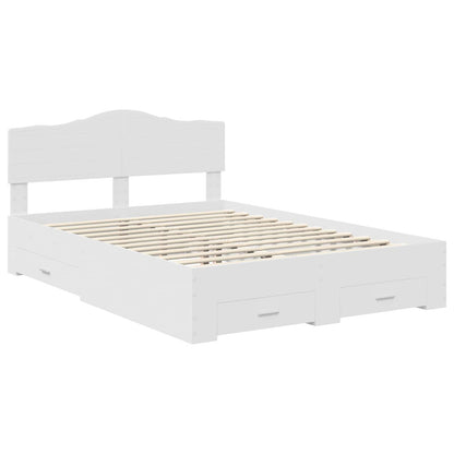 Struttura del letto Bianco 140 x 190 cm Legno multistrato | homemem39