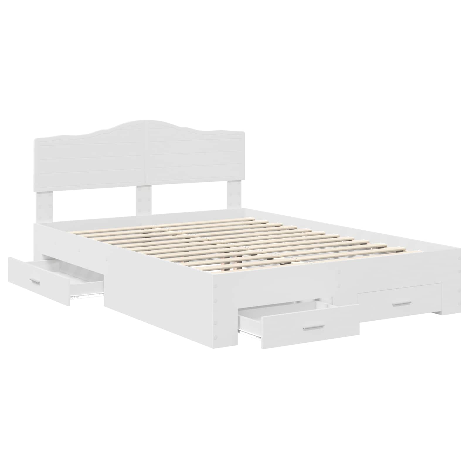 Struttura del letto Bianco 140 x 190 cm Legno multistrato | homemem39