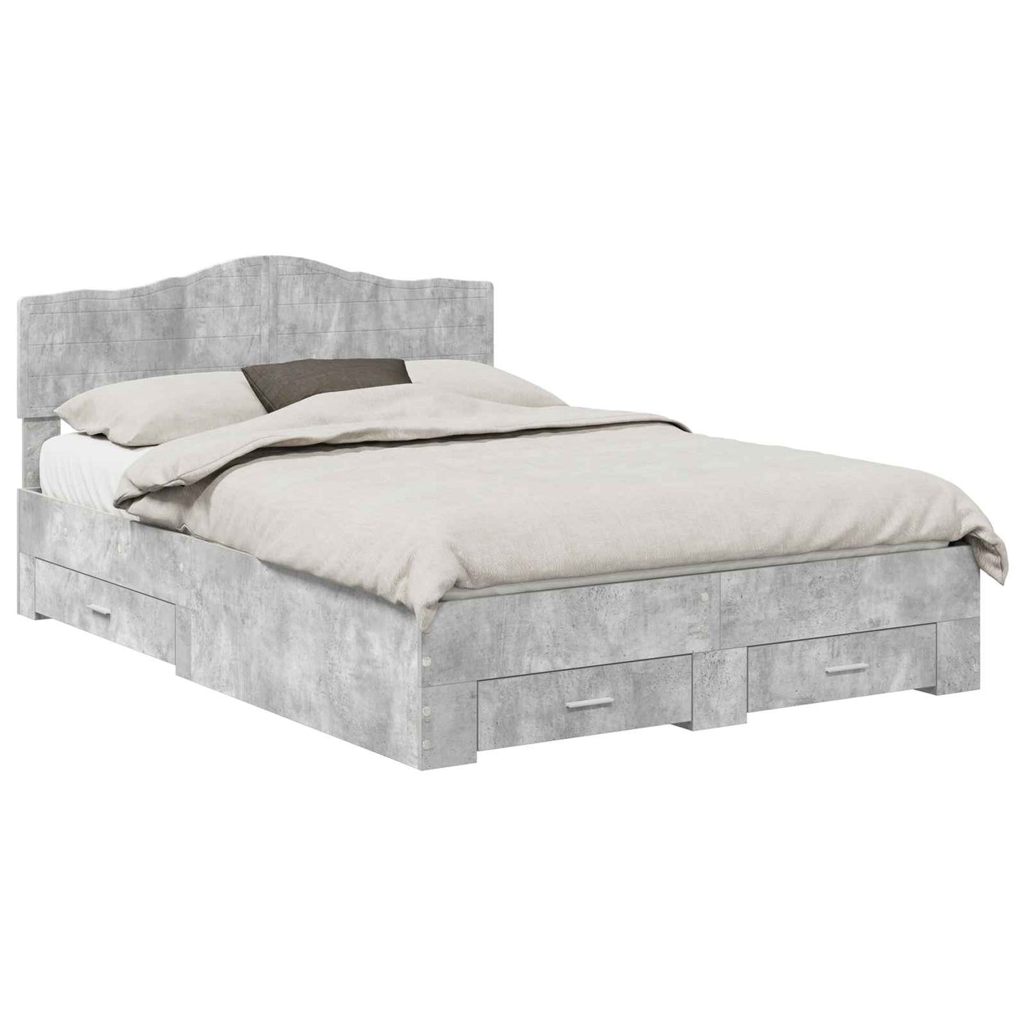 Struttura del letto con testiera Grigio cemento 140 x 190 cm | homemem39
