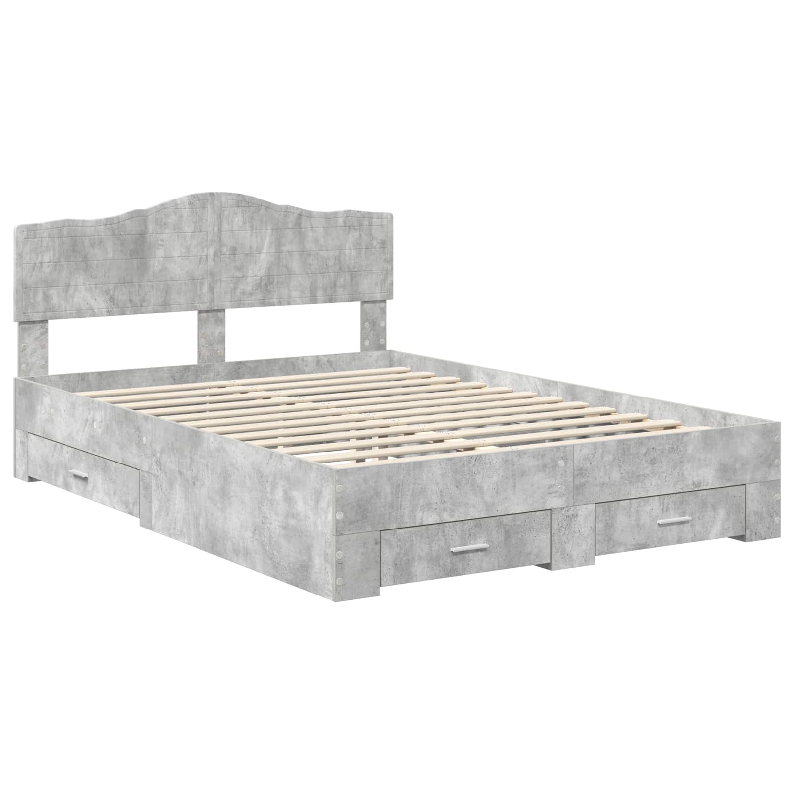 Struttura del letto con testiera Grigio cemento 140 x 190 cm | homemem39