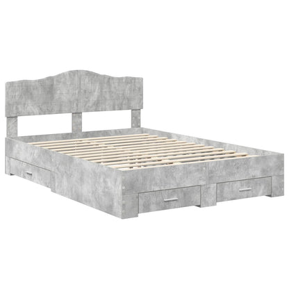 Struttura del letto con testiera Grigio cemento 140 x 190 cm | homemem39