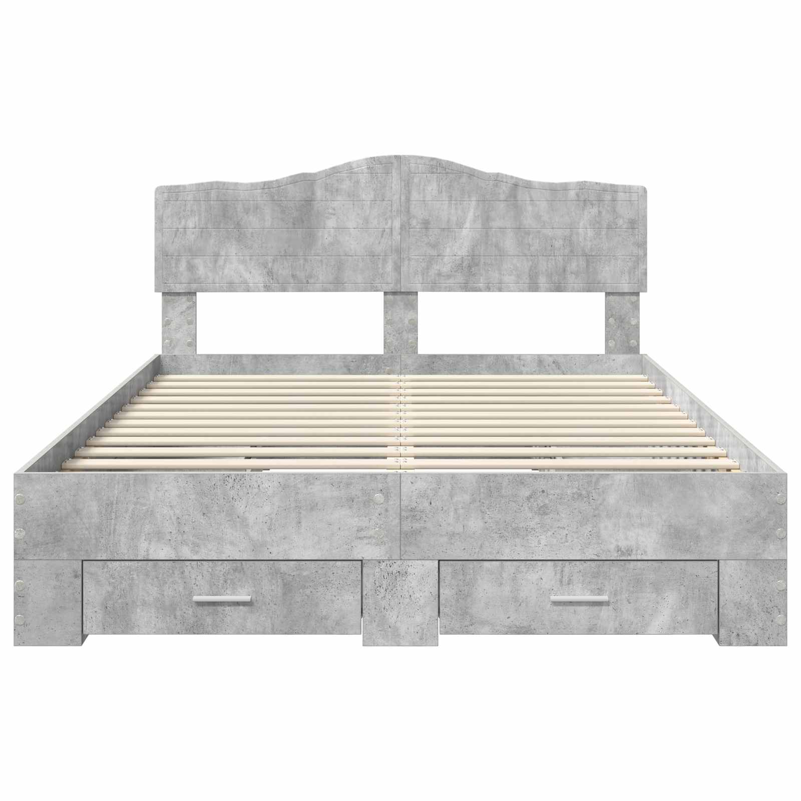 Struttura del letto con testiera Grigio cemento 140 x 190 cm | homemem39
