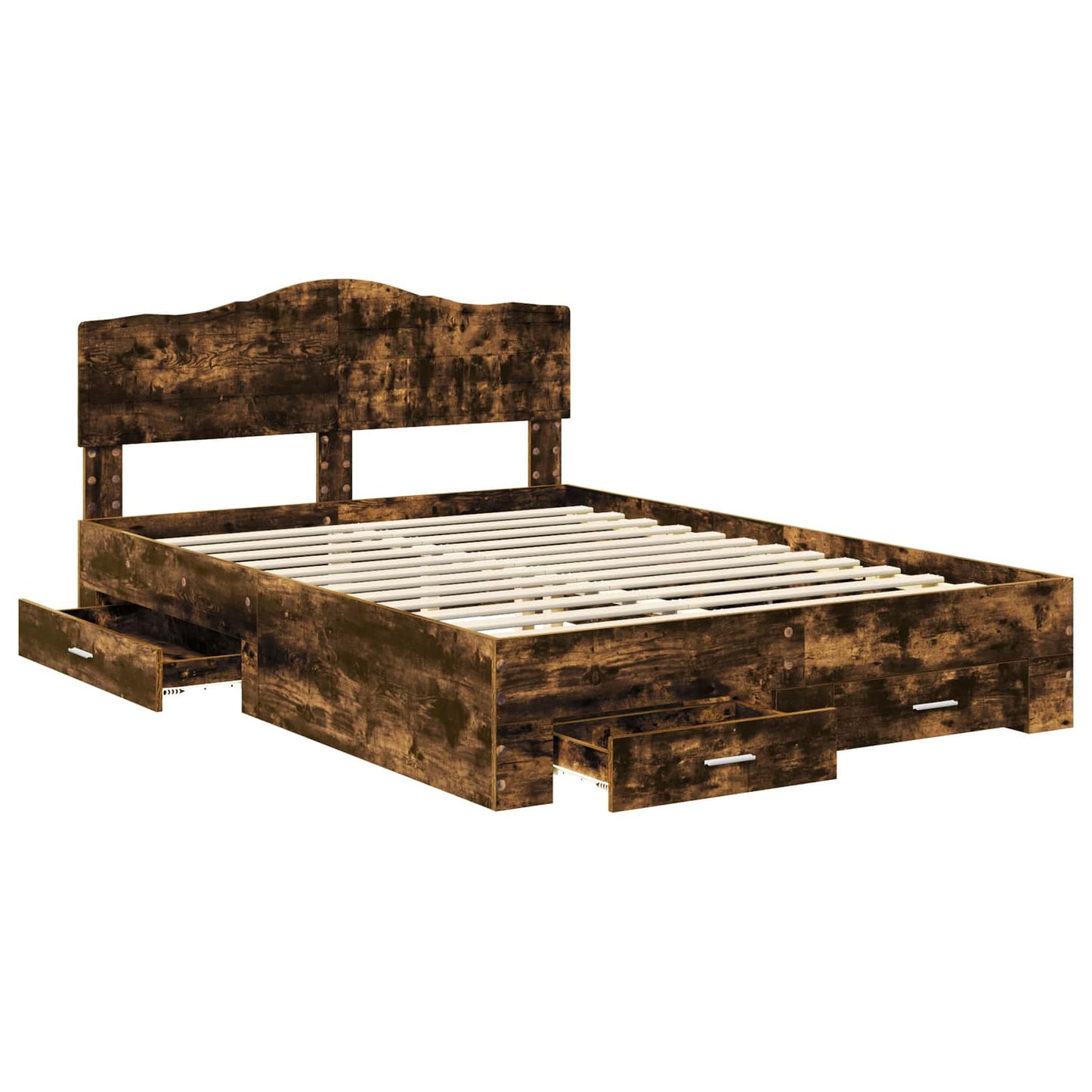 Struttura del letto Rovere fumé 140 x 190 cm Legno multistrato | homemem39