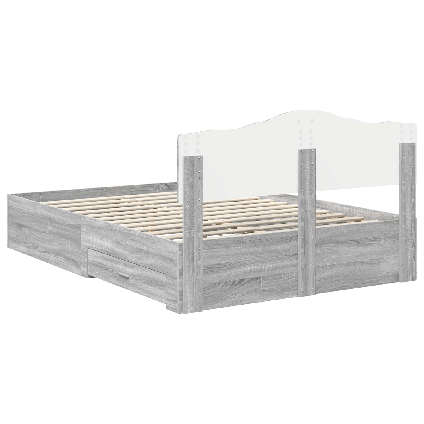 Struttura del letto con testiera Grigio Sonoma 140 x 190 cm | homemem39