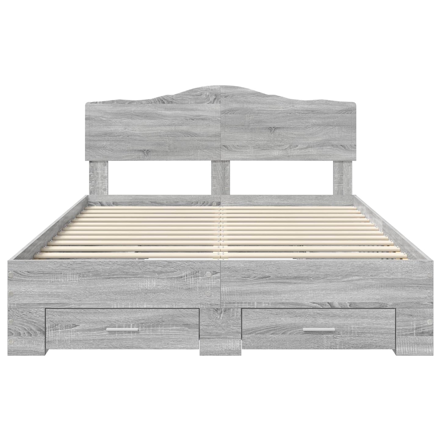 Struttura del letto con testiera Grigio Sonoma 140 x 190 cm | homemem39
