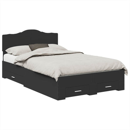 Struttura del letto Nero 135 x 190 cm Legno multistrato | homemem39