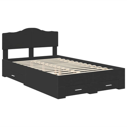 Struttura del letto Nero 135 x 190 cm Legno multistrato | homemem39