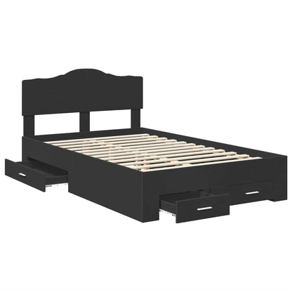 Struttura del letto Nero 135 x 190 cm Legno multistrato | homemem39
