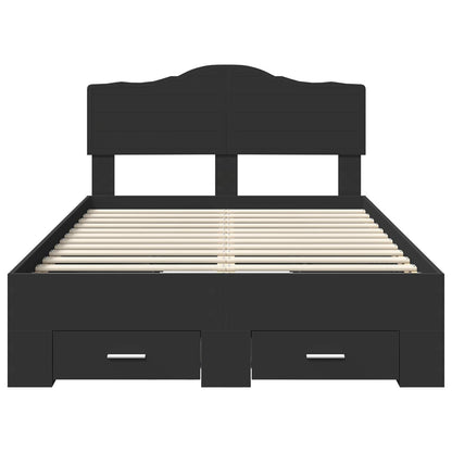 Struttura del letto Nero 135 x 190 cm Legno multistrato | homemem39