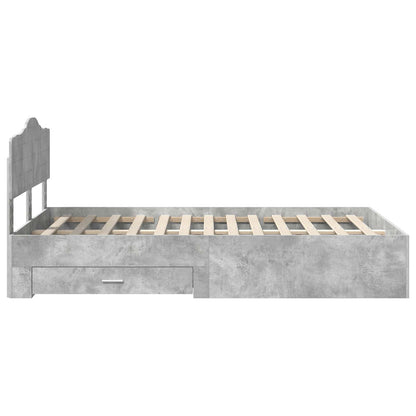 Struttura del letto con testiera Grigio cemento 135 x 190 cm | homemem39
