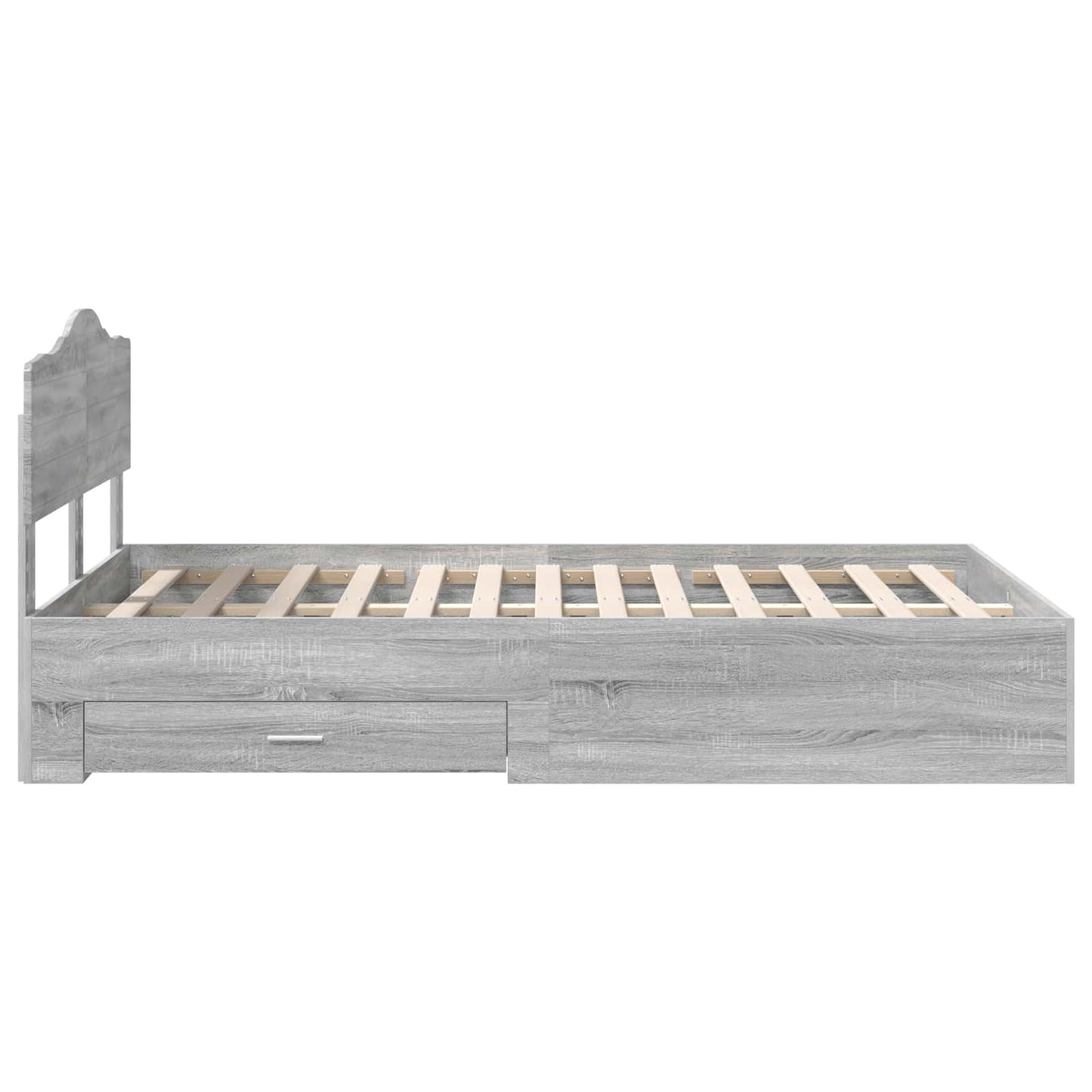 Struttura del letto con testiera Grigio Sonoma 135 x 190 cm | homemem39