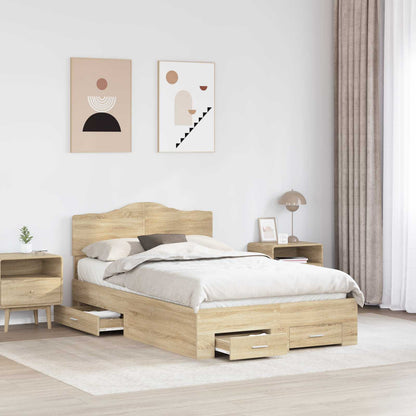 Struttura del letto con testiera Rovere Sonoma 120 x 200 cm | homemem39