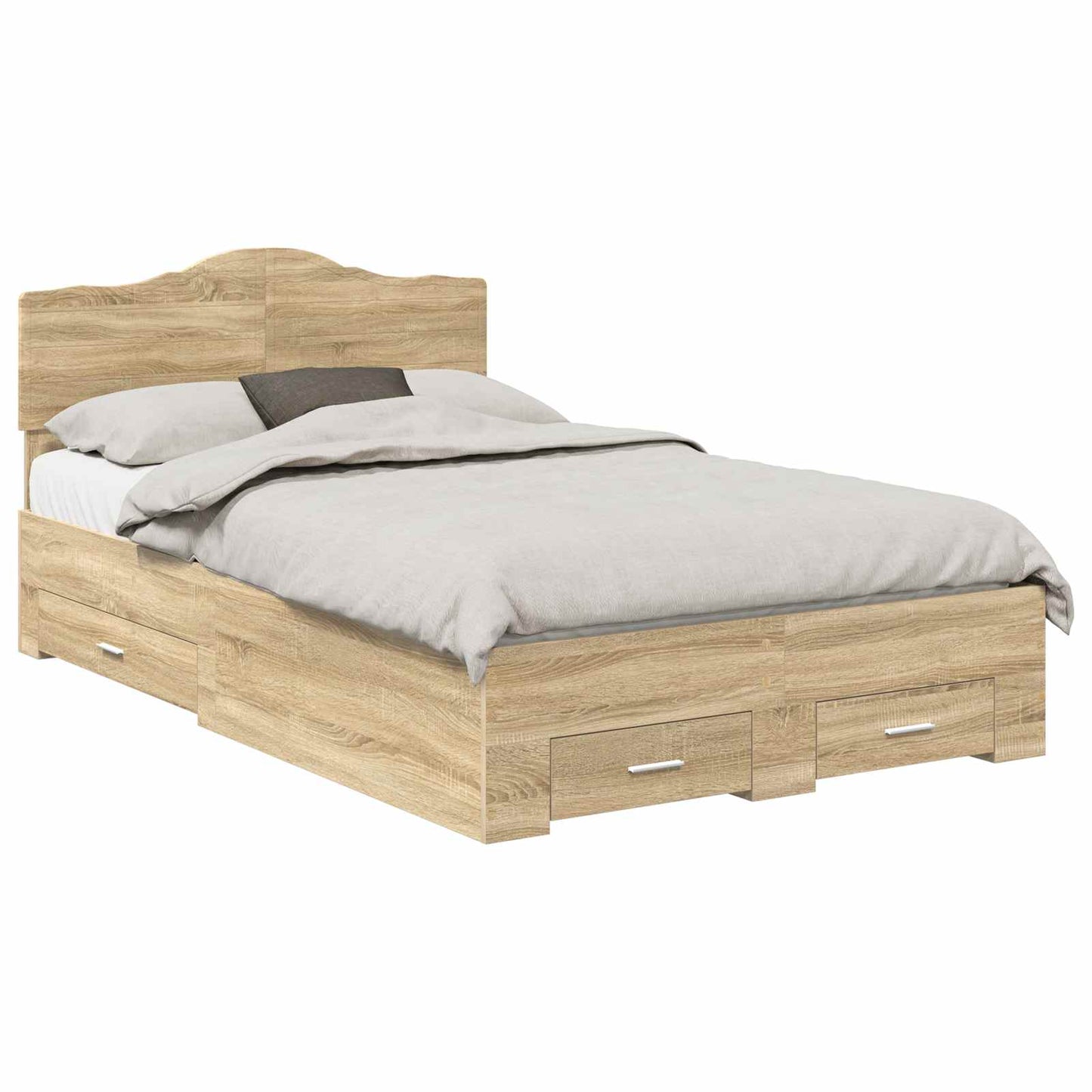 Struttura del letto con testiera Rovere Sonoma 120 x 200 cm | homemem39