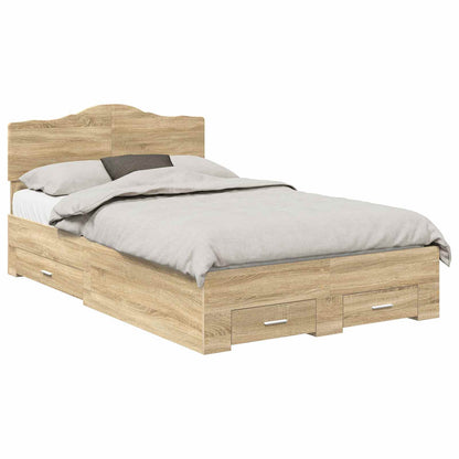 Struttura del letto con testiera Rovere Sonoma 120 x 200 cm | homemem39