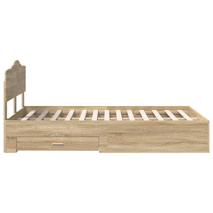Struttura del letto con testiera Rovere Sonoma 120 x 200 cm | homemem39