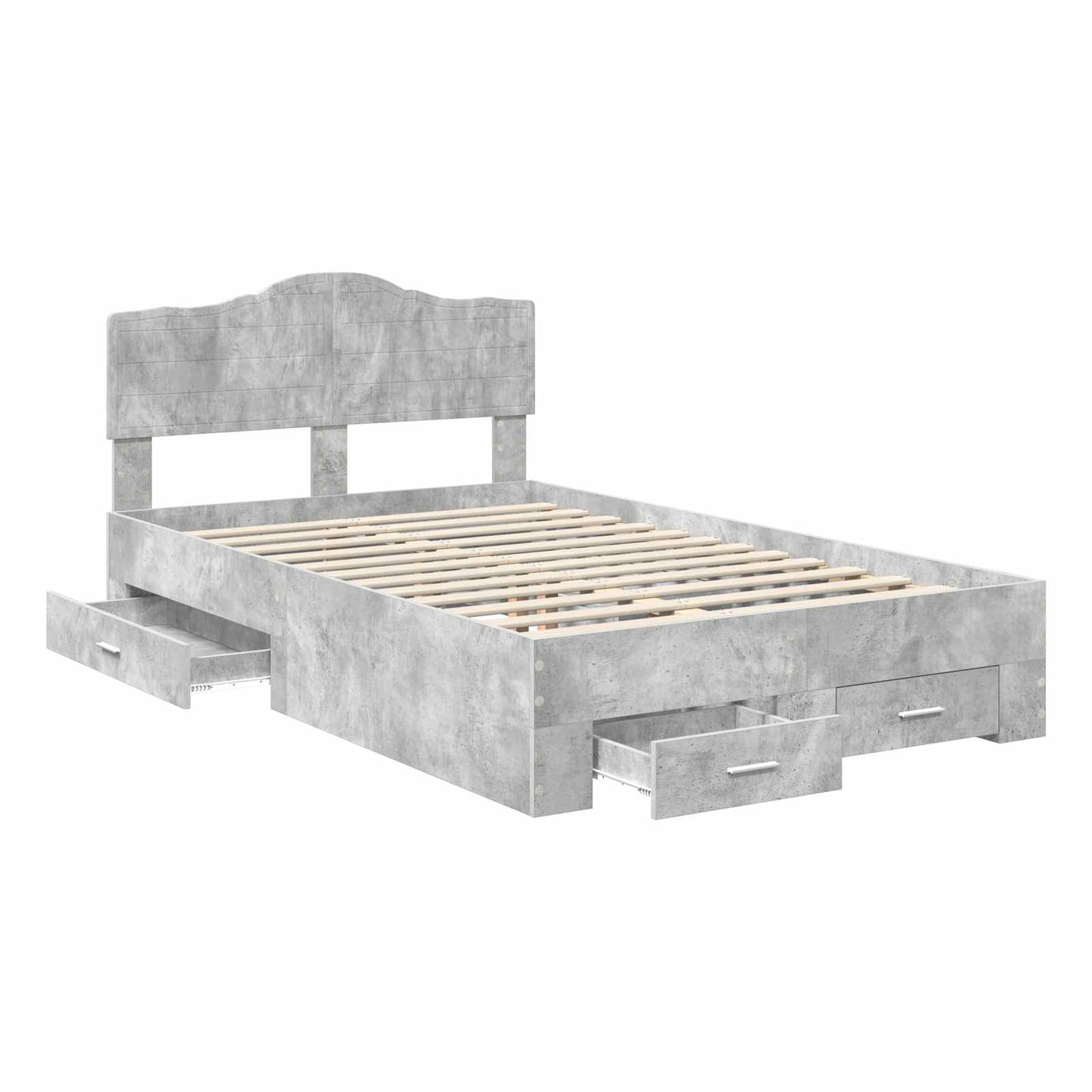 Struttura del letto con testiera Grigio cemento 120 x 200 cm | homemem39