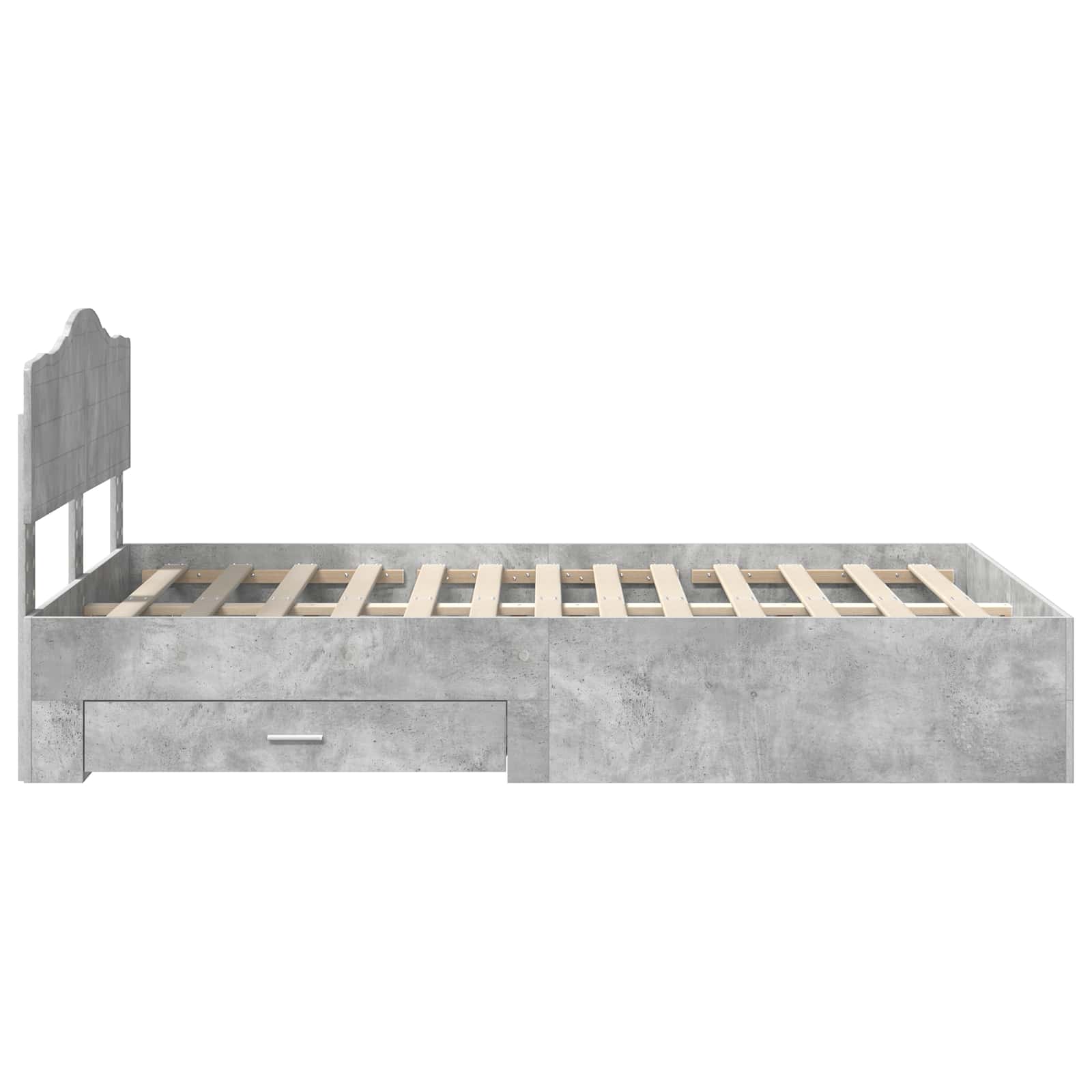 Struttura del letto con testiera Grigio cemento 120 x 200 cm | homemem39