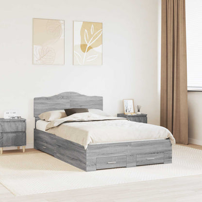 Struttura del letto con testiera Grigio Sonoma 120 x 200 cm | homemem39