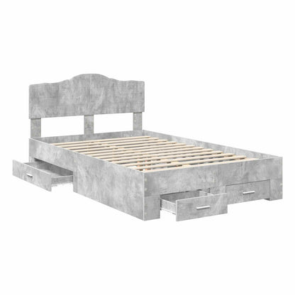 Struttura del letto con testiera Grigio cemento 120 x 190 cm | homemem39