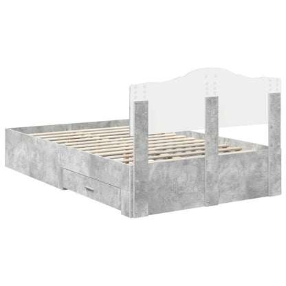 Struttura del letto con testiera Grigio cemento 120 x 190 cm | homemem39