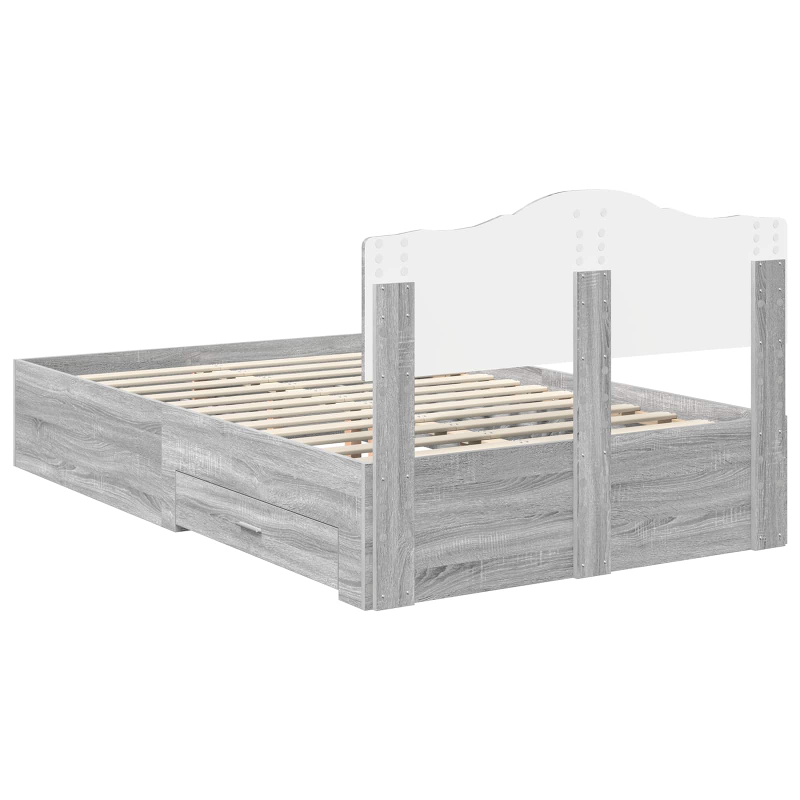 Struttura del letto con testiera Grigio Sonoma 120 x 190 cm | homemem39