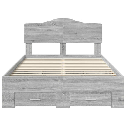 Struttura del letto con testiera Grigio Sonoma 120 x 190 cm | homemem39